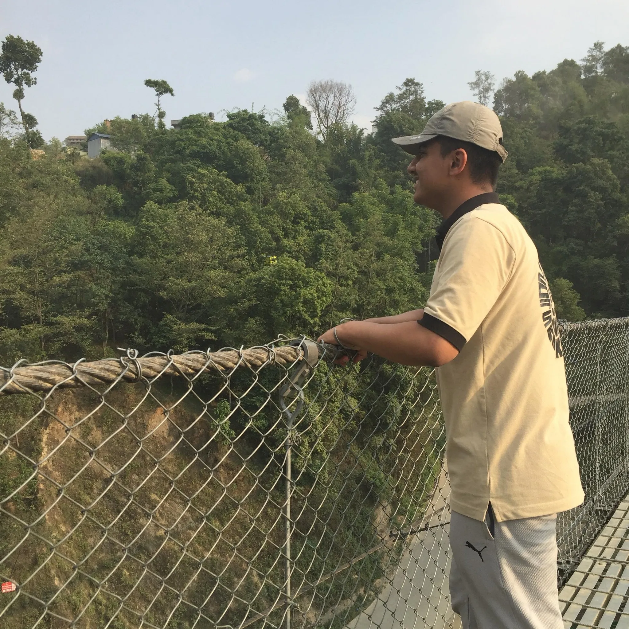 looking at the beautiful view at sanga,bhaktapur