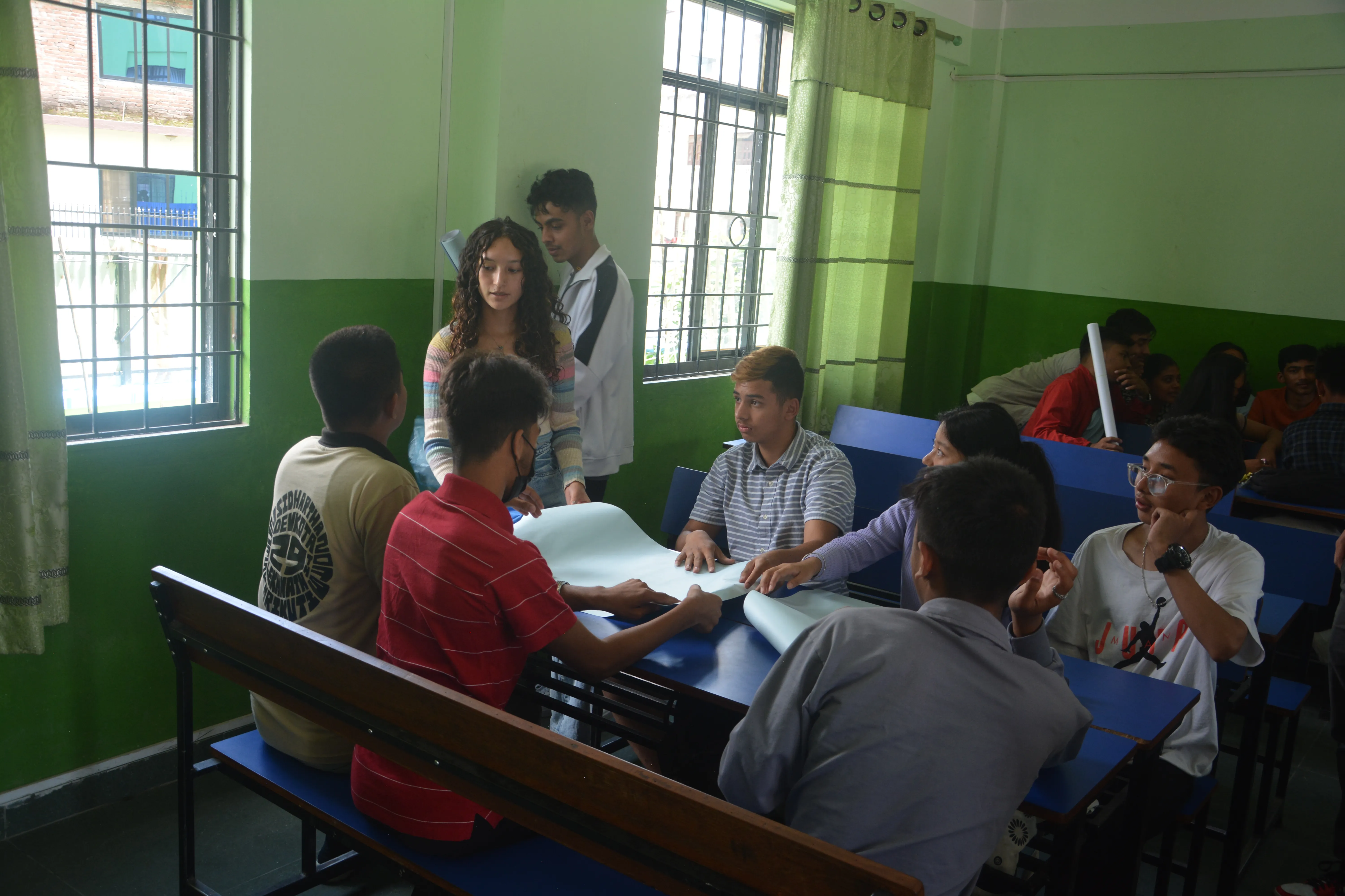 Picture of discussing for mock shark tank session