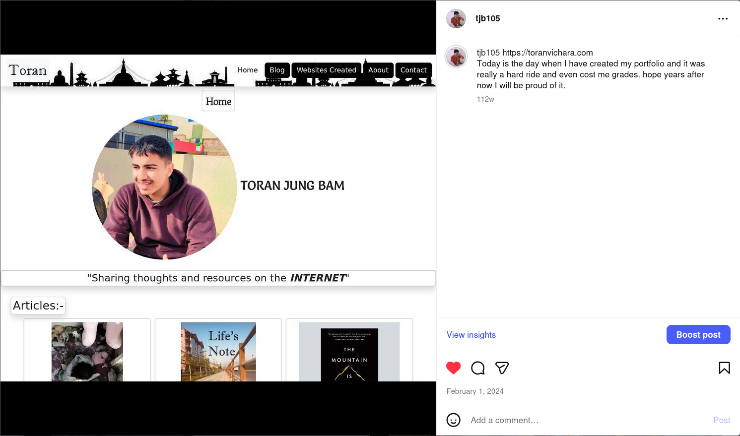 instagram post i am discussing about