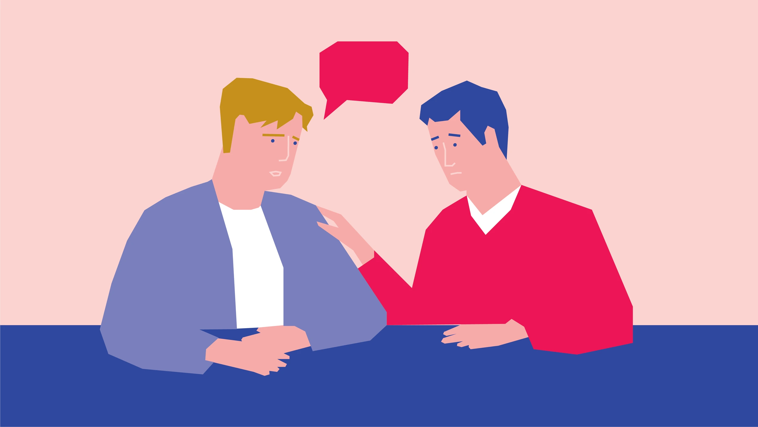 Illustration showing a supportive conversation